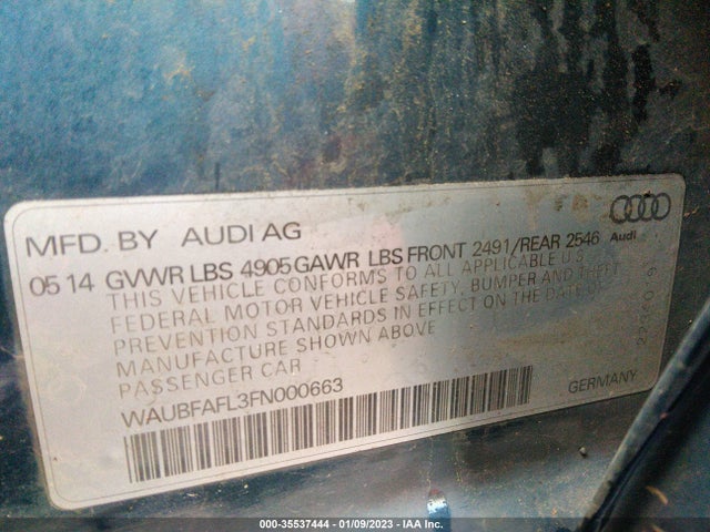 WAUBFAFL3FN000663 Audi A4 PREMIUM