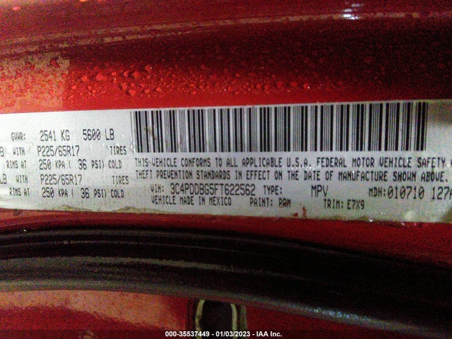 Dodge Journey Sxt 2015 3C4PDDBG5FT622562 Image 9