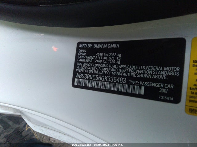 2016 BMW M4, VIN: WBS3R9C56GK336483
