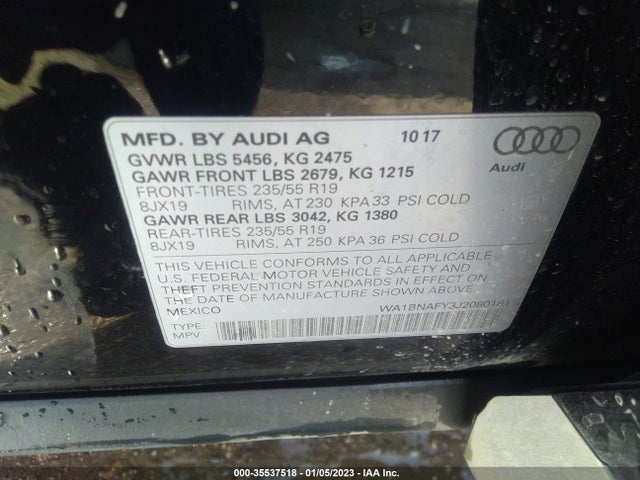 WA1BNAFY3J2080181 Audi Q5