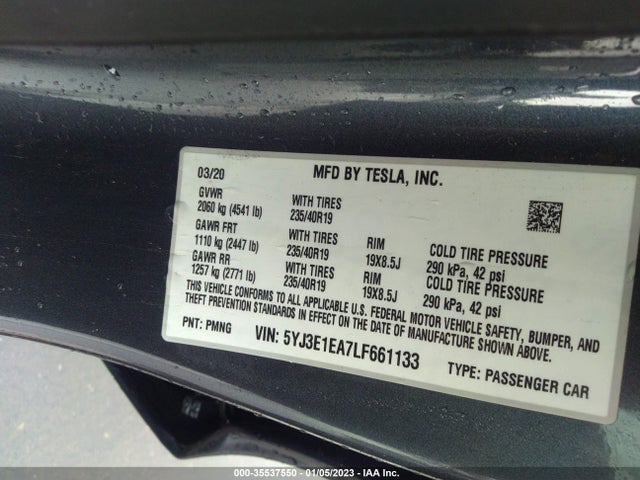 Tesla Model 3 Standard Range 2020 5YJ3E1EA7LF661133 Image 10