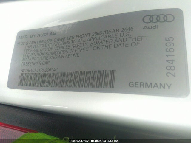 2023 Audi S5, VIN: WAUB4CF51PA006246