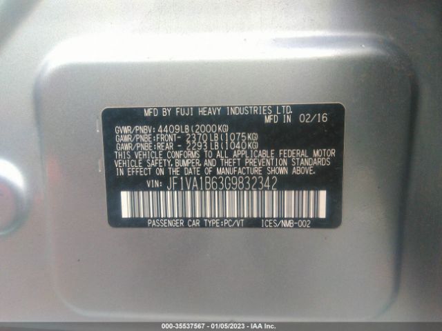 JF1VA1B63G9832342 Subaru WRX