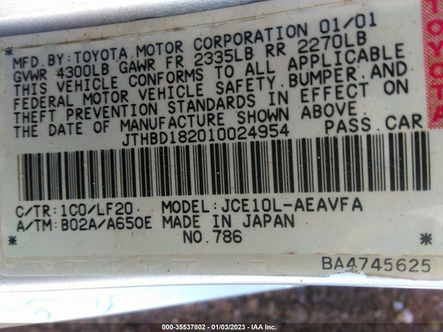 Lexus IS 300 2001 JTHBD182010024954 Image 10