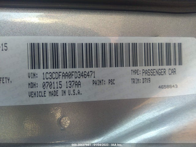Dodge DART SE 2015 1C3CDFAA0FD346471 Image 9