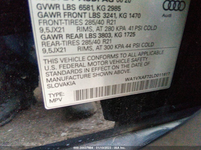 2020 Audi Q7, VIN: WA1VXAF72LD011617
