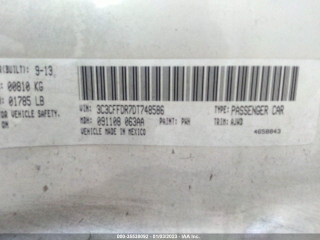 3C3CFFDR7DT748586 Fiat 500