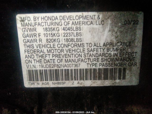 19UDE2F82NA007367 Acura Ilx Package