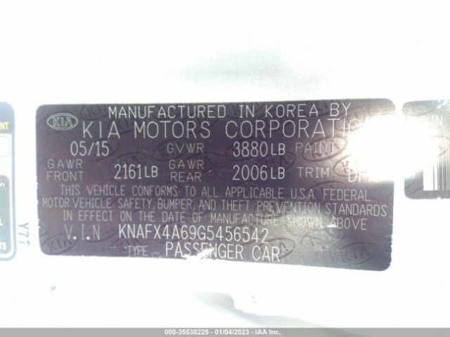 KNAFX4A69G5456542 KIA Forte