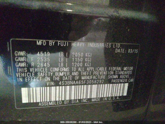 4S3BNAA65F3058292 Subaru Legacy 2.5i