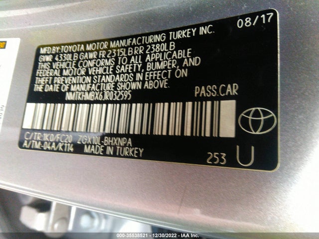 Toyota C-HR XLE 2018 NMTKHMBX6JR032595 Image 10