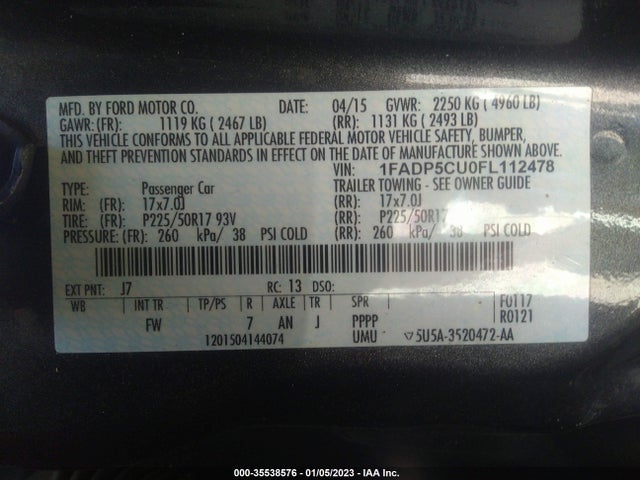 2015 Ford C-Max, VIN: 1FADP5CU0FL112478