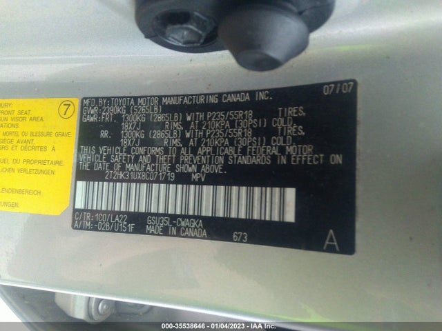 Lexus RX 350 2008 2T2HK31UX8C071719 Image 11