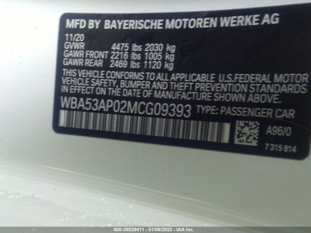 WBA53AP02MCG09393 BMW 4 Series 430i