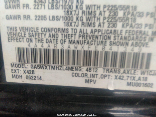 2015 MITSUBISHI OUTLANDER SPORT 2.4 ES VIN: 4A4AR3AWXFE041349