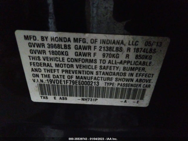 Acura Ilx Tech Pkg 2014 19VDE1F79EE000213 Image 9