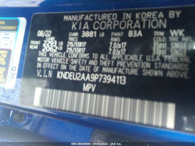 KNDEU2AA9P7394113 KIA SELTOS S