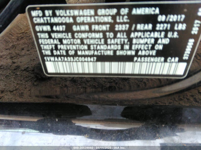 1VWAA7A33JC004947 Volkswagen Passat 2.0t S/r-line