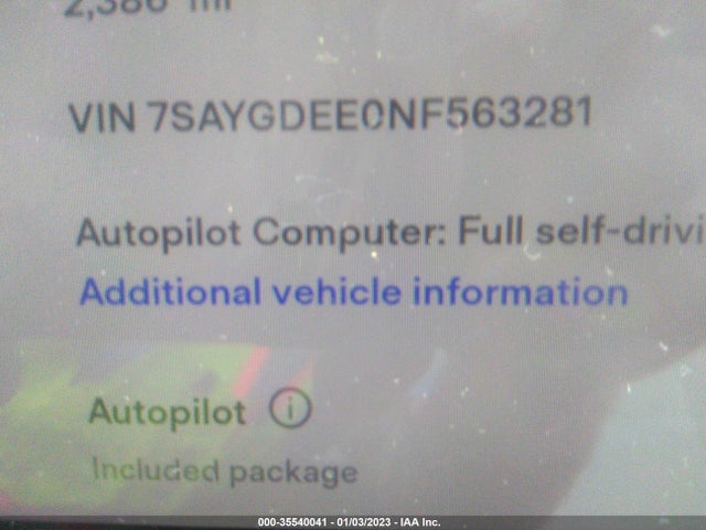 Tesla Model Y Long Range 2022 7SAYGDEE0NF563281 Image 9