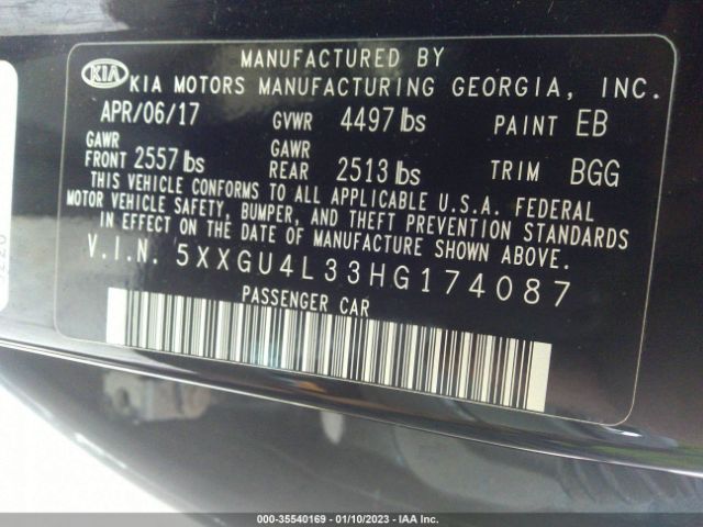 5XXGU4L33HG174087 KIA OPTIMA EX