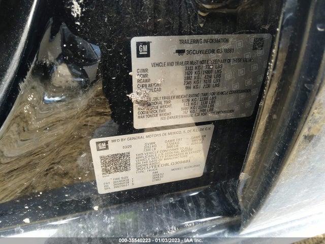 2020 CHEVROLET SILVERADO 1500 RST VIN: 3GCUYEED8LG309881
