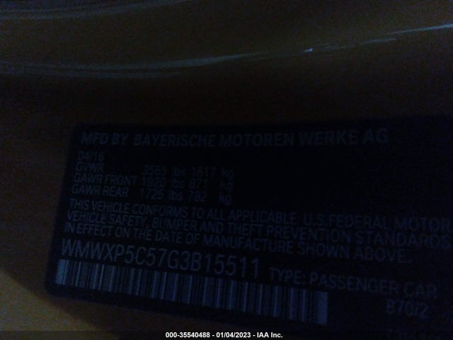 WMWXP5C57G3B15511 Mini COOPER HARDTOP