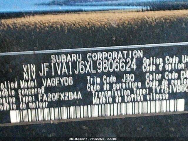 JF1VA1J6XL9806624 Subaru Wrx Limited
