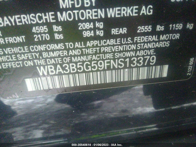 BMW 3 Series 328i Xdrive 2015 WBA3B5G59FNS13379 Image 9