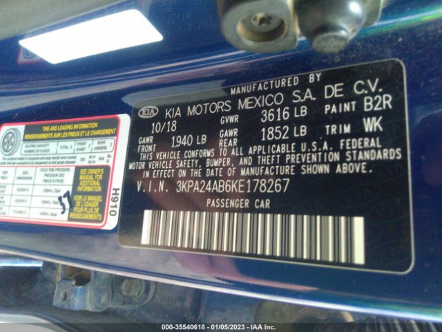 3KPA24AB6KE178267 KIA RIO S