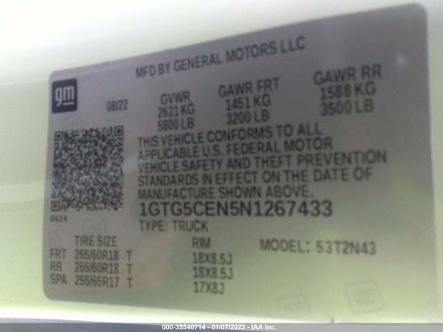 GMC Canyon 2wd Elevation 2022 1GTG5CEN5N1267433 Image 9