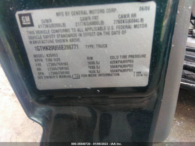 1GTHK29U56E288771 GMC SIERRA 2500HD