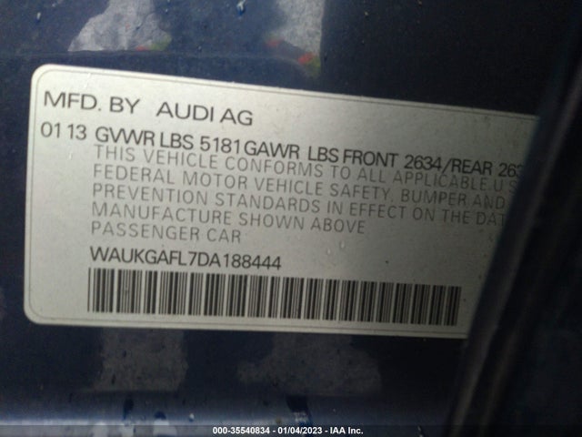 WAUKGAFL7DA188444 Audi S4 Prestige