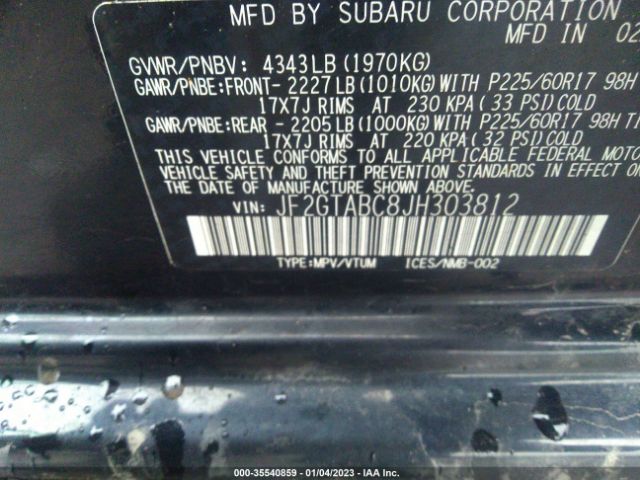 JF2GTABC8JH303812 Subaru Crosstrek Premium
