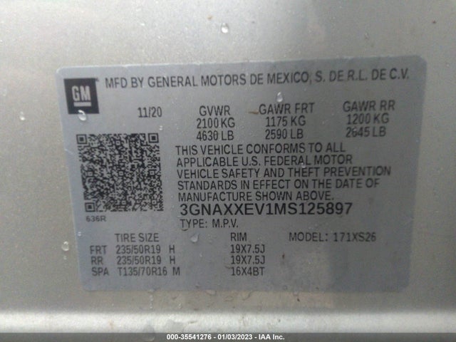 Chevrolet Equinox Premier 2021 3GNAXXEV1MS125897 Image 9