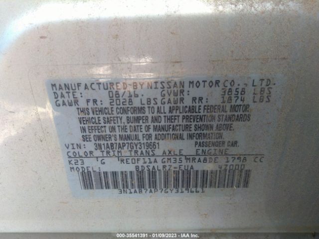 3N1AB7AP7GY319661 Nissan SENTRA SR