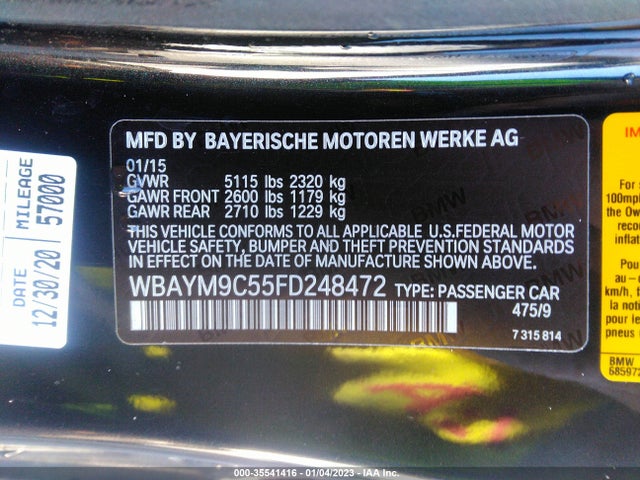 2015 BMW 6 Series, VIN: WBAYM9C55FD248472