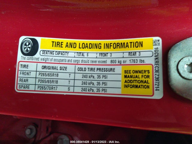2014 CHEVROLET SILVERADO 1500 LT VIN: 1GCVKREC3EZ397214