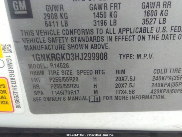 Chevrolet Traverse Lt 2017 1GNKRGKD3HJ299908 Image 14