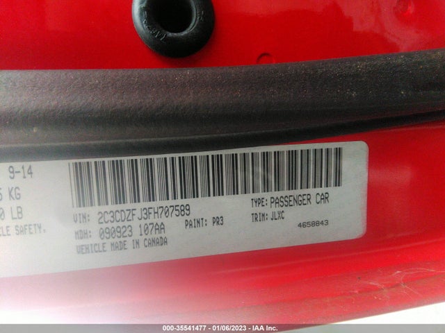 Dodge Challenger R/t Scat Pack 2015 2C3CDZFJ3FH707589 Image 9