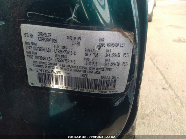 Dodge RAM 1500 1997 1B7HF13Y5VJ545945 Image 9