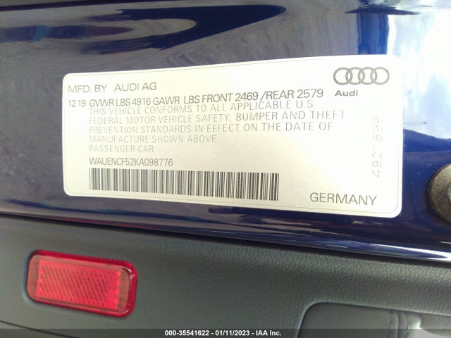 WAUENCF52KA098776 Audi A5 Sportback Premium Plus
