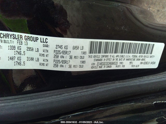 2013 DODGE GRAND CARAVAN R/T VIN: 2C4RDGEG5DR680533