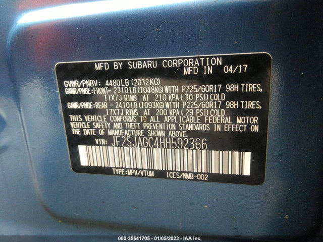 Subaru Forester Premium 2017 JF2SJAGC4HH592366 Image 9