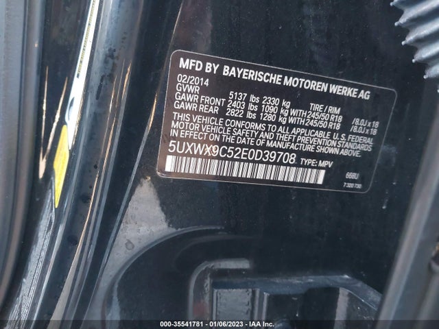BMW X3 Xdrive28i 2014 5UXWX9C52E0D39708 Image 10