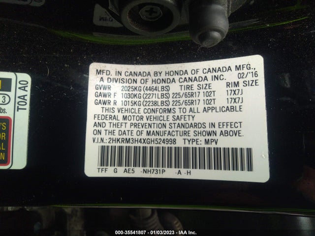 Honda CR-V SE 2016 2HKRM3H4XGH524998 Image 11