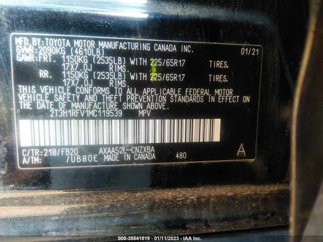 Toyota RAV4 LE 2021 2T3H1RFV1MC119539 Image 9