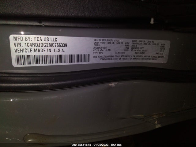 Dodge Durango Gt Plus 2021 1C4RDJDG2MC766339 Image 9