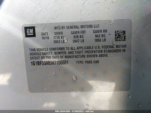 Chevrolet Cruze Premier 2017 1G1BF5SM5H7156681 Image 10