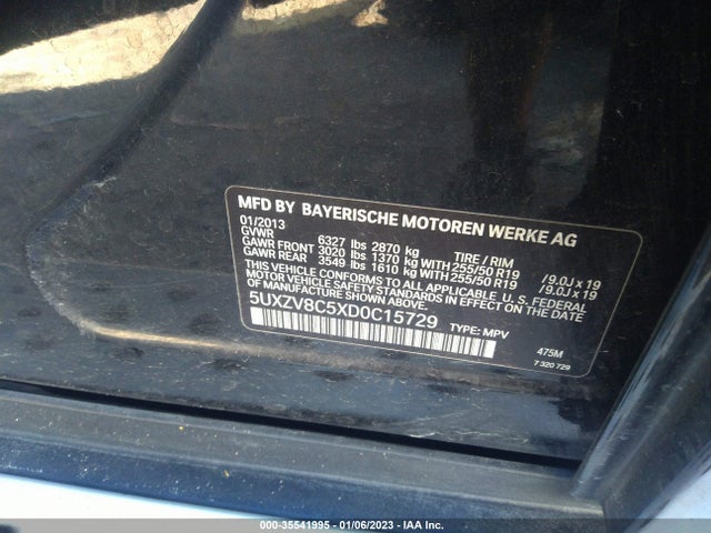 BMW X5 Xdrive50i 2013 5UXZV8C5XD0C15729 Image 10
