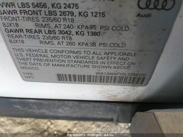 WA1ANAFY0L2049100 Audi Q5 Premium/titanium Premium